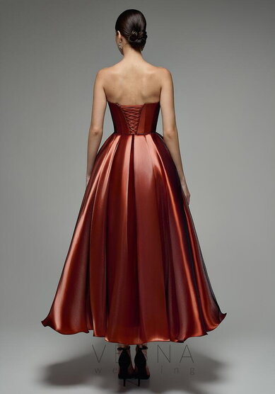Вечернее платье Грейс Терракот-V70692 - Свадебный салон Vesna (Москва)
