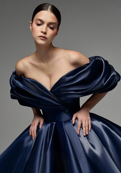 Вечернее платье Рафаэлла Дарк Индиго-V70694 - Свадебный салон Vesna (Москва)