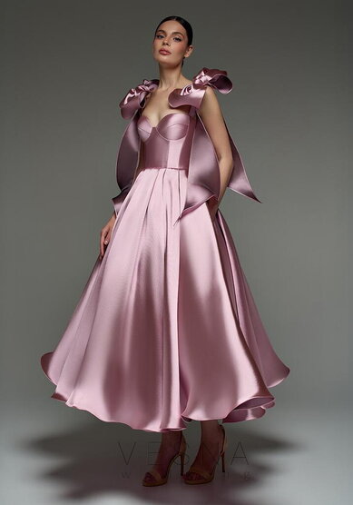 Вечернее платье Принцесс Миди Пион-V70701 - Свадебный салон Vesna (Москва)