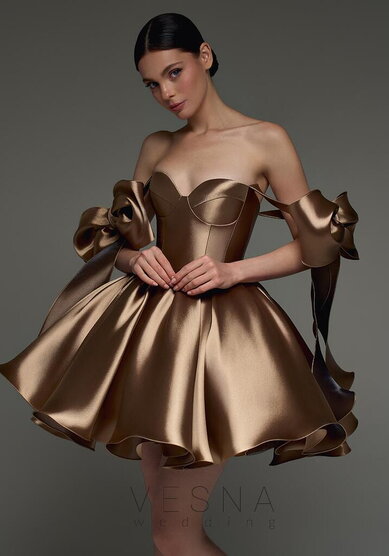 Вечернее платье Принцесс Капучино-V70706 - Свадебный салон Vesna (Москва)