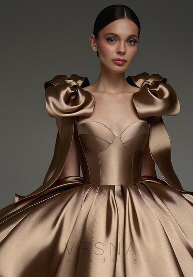 Вечернее платье Принцесс Капучино-V70706 - Свадебный салон Vesna (Москва)