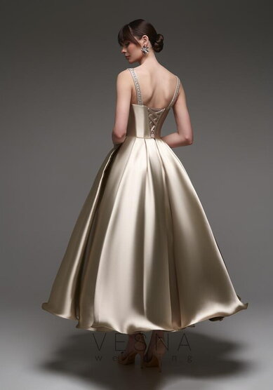 Вечернее платье Теона Миди Мокко-V70721 - Свадебный салон Vesna (Москва)