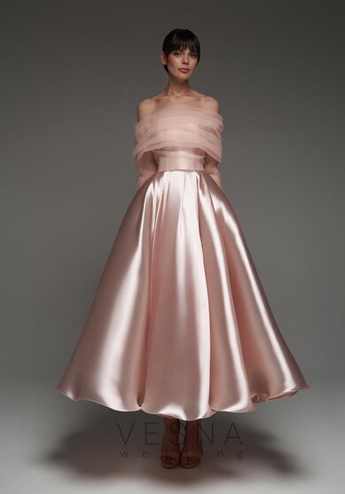 Вечернее платье Грейс Пинк + Вуаль Пинк-V70723 - Свадебный салон Vesna (Москва)