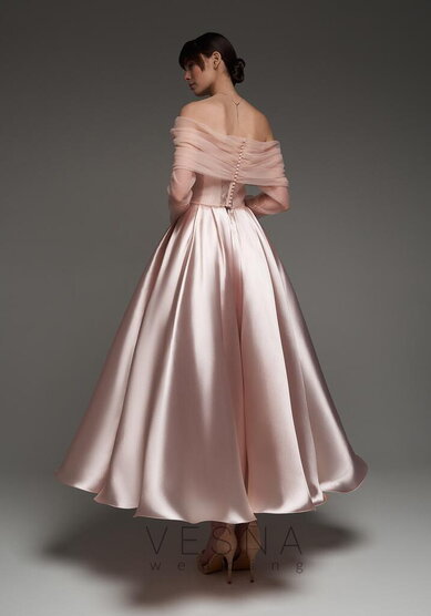 Вечернее платье Грейс Пинк + Вуаль Пинк-V70723 - Свадебный салон Vesna (Москва)