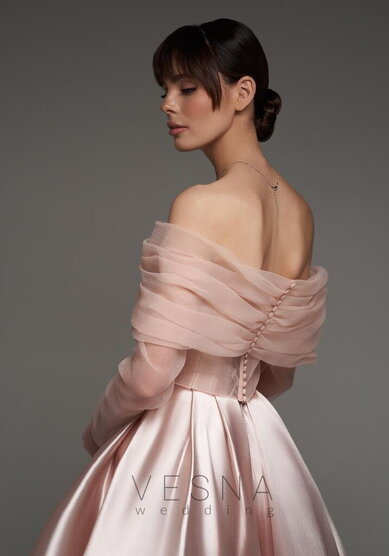 Вечернее платье Грейс Пинк + Вуаль Пинк-V70723 - Свадебный салон Vesna (Москва)