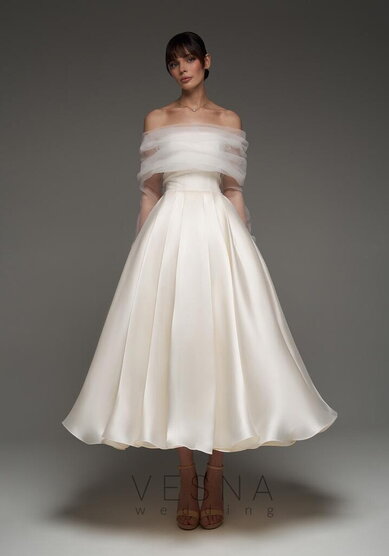 Вечернее платье Грейс Крем + Вуаль-V70730 - Свадебный салон Vesna (Москва)