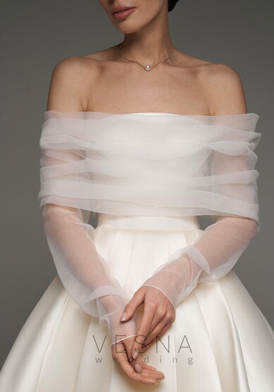 Вечернее платье Грейс Крем + Вуаль-V70730 - Свадебный салон Vesna (Москва)