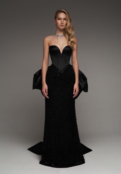 Вечернее платье Микаэла Нуар-V70744 - Свадебный салон Vesna (Москва)