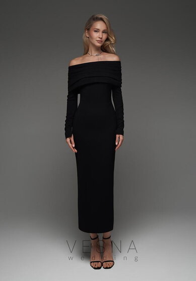 Вечернее платье Селеста Блэк-V70765 - Свадебный салон Vesna (Москва)