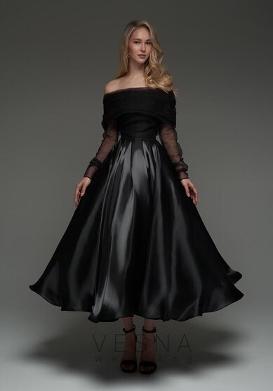 Вечернее платье Грейс Блэк + Вуаль-V70772 - Свадебный салон Vesna (Москва)