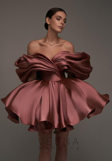 Вечернее платье Рафаэлла Чайная роза-V70776 - Свадебный салон Vesna (Москва)