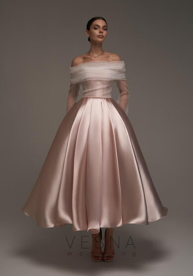 Вечернее платье Грейс Пинк + Вуаль-V70779 - Свадебный салон Vesna (Москва)