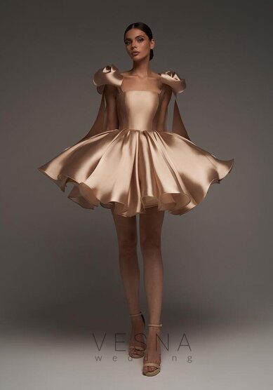 Вечернее платье Ника Пудра-V70785 - Свадебный салон Vesna (Москва)