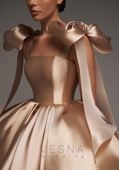 Вечернее платье Ника Пудра-V70785 - Свадебный салон Vesna (Москва)