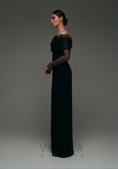 Вечернее платье Пайпер Блэк + Вуаль-V70788 - Свадебный салон Vesna (Москва)
