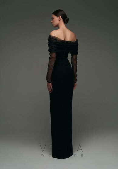 Вечернее платье Пайпер Блэк + Вуаль-V70788 - Свадебный салон Vesna (Москва)