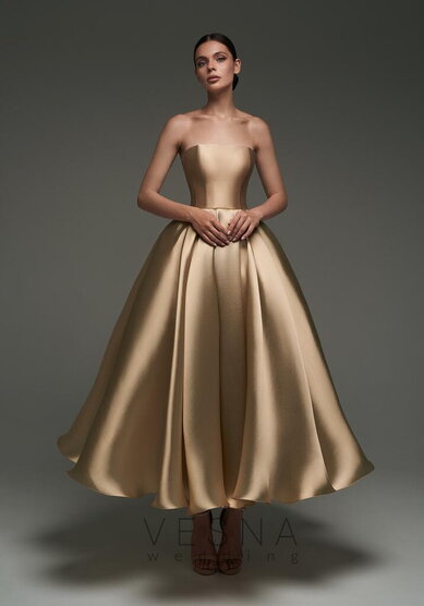 Вечернее платье Грейс Вуаль Нюд-V70790 - Свадебный салон Vesna (Москва)