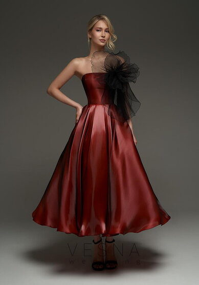 Вечернее платье Грейс Флер Бордо-V70818 - Свадебный салон Vesna (Москва)