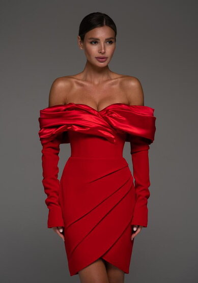 Вечернее платье Тиффани Мини Руж-V70871 - Свадебный салон Vesna (Москва)