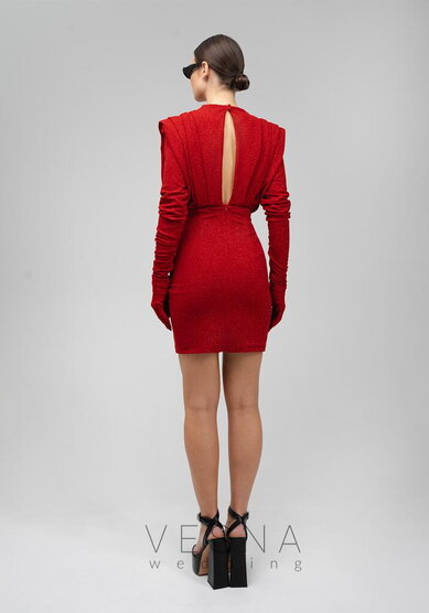 Вечернее платье Джина Мини Руж-V70879 - Свадебный салон Vesna (Москва)