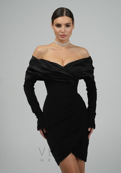 Вечернее платье Тиффани Мини Нуар-V70883 - Свадебный салон Vesna (Москва)