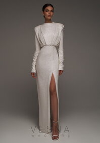 Свадебное платье Джина серебро-V69811