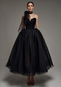 Вечернее платье Прим Миди Дарк + Шарф-V70032