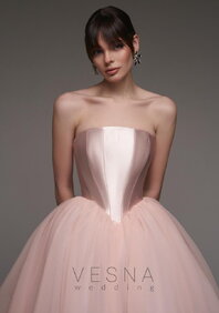 Вечернее платье Эльф Миди Розовый-V70037