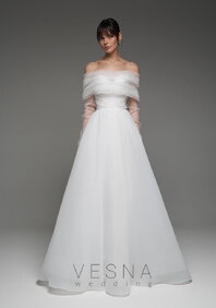 Свадебное платье Мари Вайт Органза + Вуаль-V70068