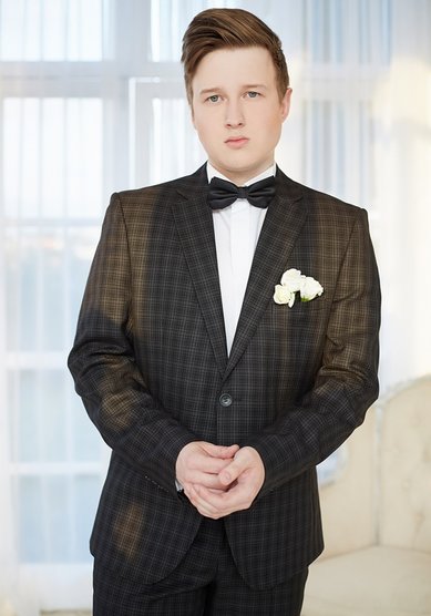 Свадебный мужской костюм №10 в клетку FAUSTO-D2847 - Салон костюмов DRESS CODE RENT
