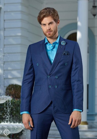 Свадебный мужской костюм Приталенный костюм-B3195 - Салон костюмов BAGGI