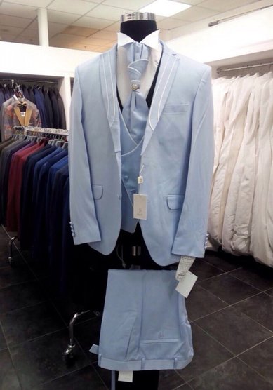 Свадебный мужской костюм небесно голубой костюм-B3275 - Салон костюмов BAGGI