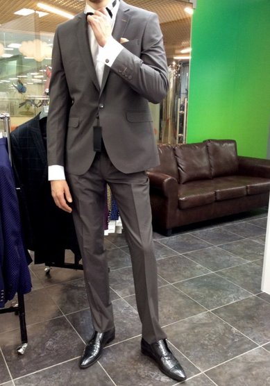 Свадебный мужской костюм Grey-B3276 - Салон костюмов BAGGI