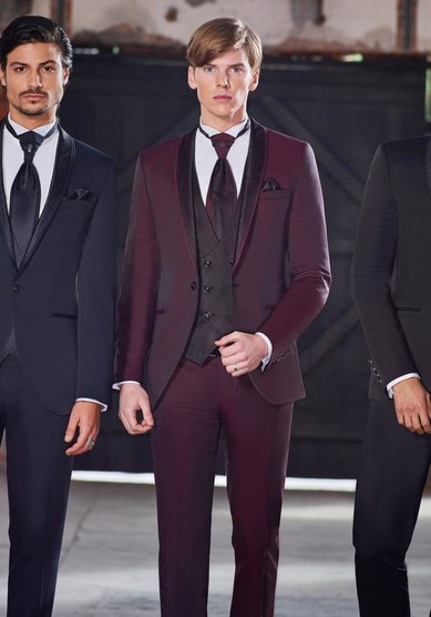 Свадебный мужской костюм Марсало-жаккард-B3437 - Салон костюмов BAGGI