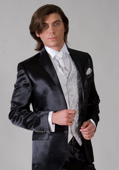 Свадебный мужской костюм 73020/1 черный-F346 - Мужские костюмы Fabio Paoloni