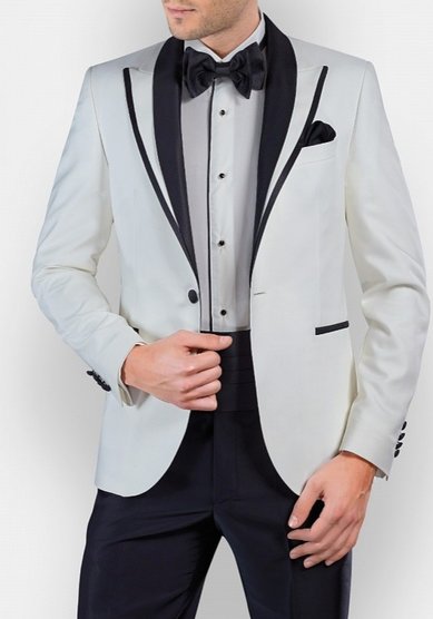 Свадебный мужской костюм Белый смокинг Алигьери-M3486 - Салон костюмов Manzetti
