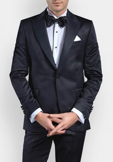 Свадебный мужской костюм Черный смокинг Луций-M3487 - Салон костюмов Manzetti