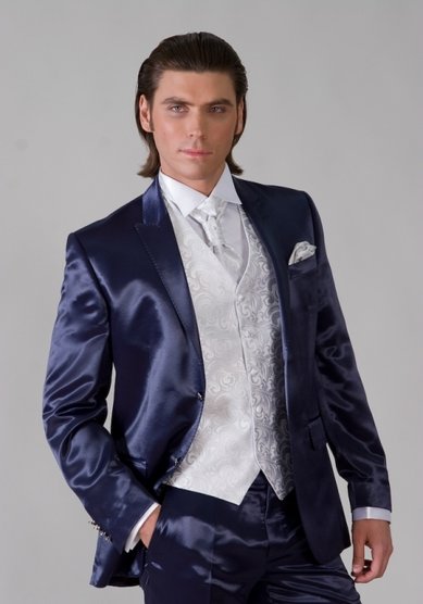 Свадебный мужской костюм 73020/2 синий-F349 - Мужские костюмы Fabio Paoloni