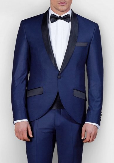 Свадебный мужской костюм Синий смокинг Данте-M3495 - Салон костюмов Manzetti