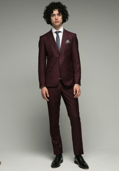 Свадебный мужской костюм LEONARD бордовый-P3655 - Салон костюмов Patrik man