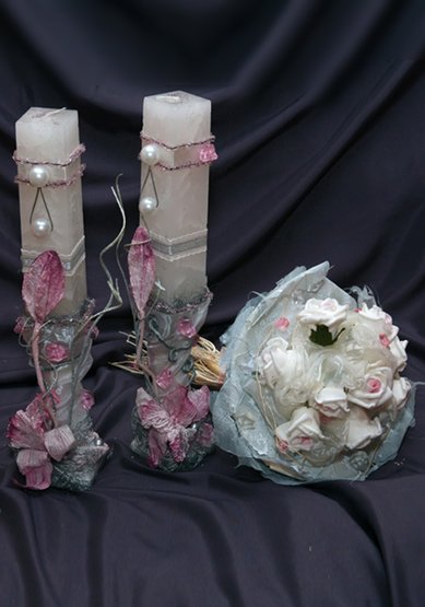 Свечи и букет невесты Я3639 - Аксессуары ручной работы Я НА Свадьбу