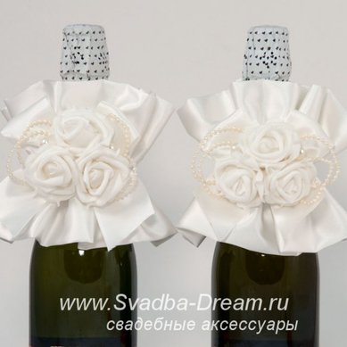 Украшение для шампанского С44345 - Магазин аксессуаров ручной работы Свадебная Мечта...