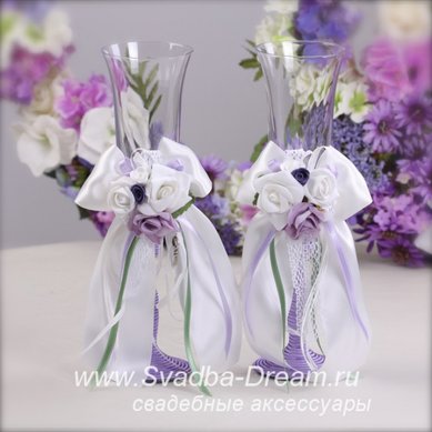 Свадебные фужеры С44349 - Магазин аксессуаров ручной работы Свадебная Мечта