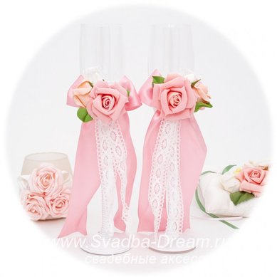 Фужеры молодоженов С44367 - Магазин аксессуаров ручной работы Свадебная Мечта