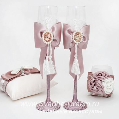 Фужеры на свадьбу С44409 - Магазин аксессуаров ручной работы Свадебная Мечта