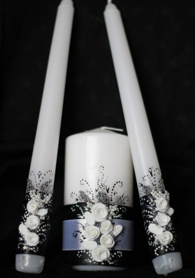Набор свечей Black&White M46474 - Свадебный интернет-магазин Moscow-Wedding.ru