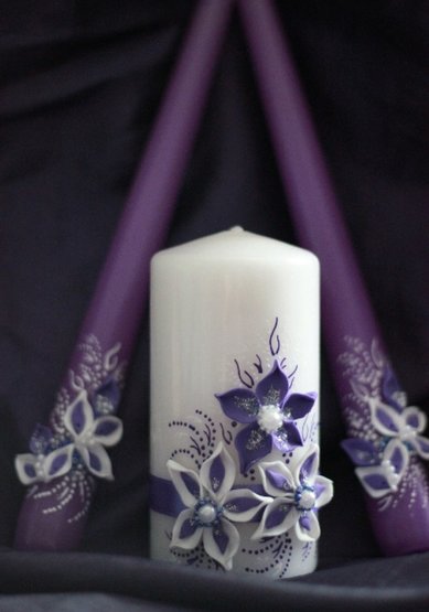 Набор свечей Violet Dream M46475 - Свадебный интернет-магазин Moscow-Wedding.ru