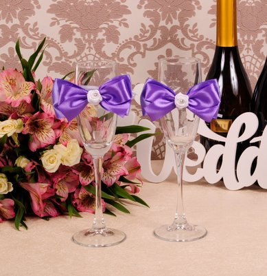 Украшение на бокалы Д47532 - Сеть свадебных магазинов Да, я согласна - i-agree.ru